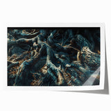 Botanical forest wall art print showcasing a vibrant array of flowers and trees, elegantly designed with rich colors, perfect for home decor enhancement.