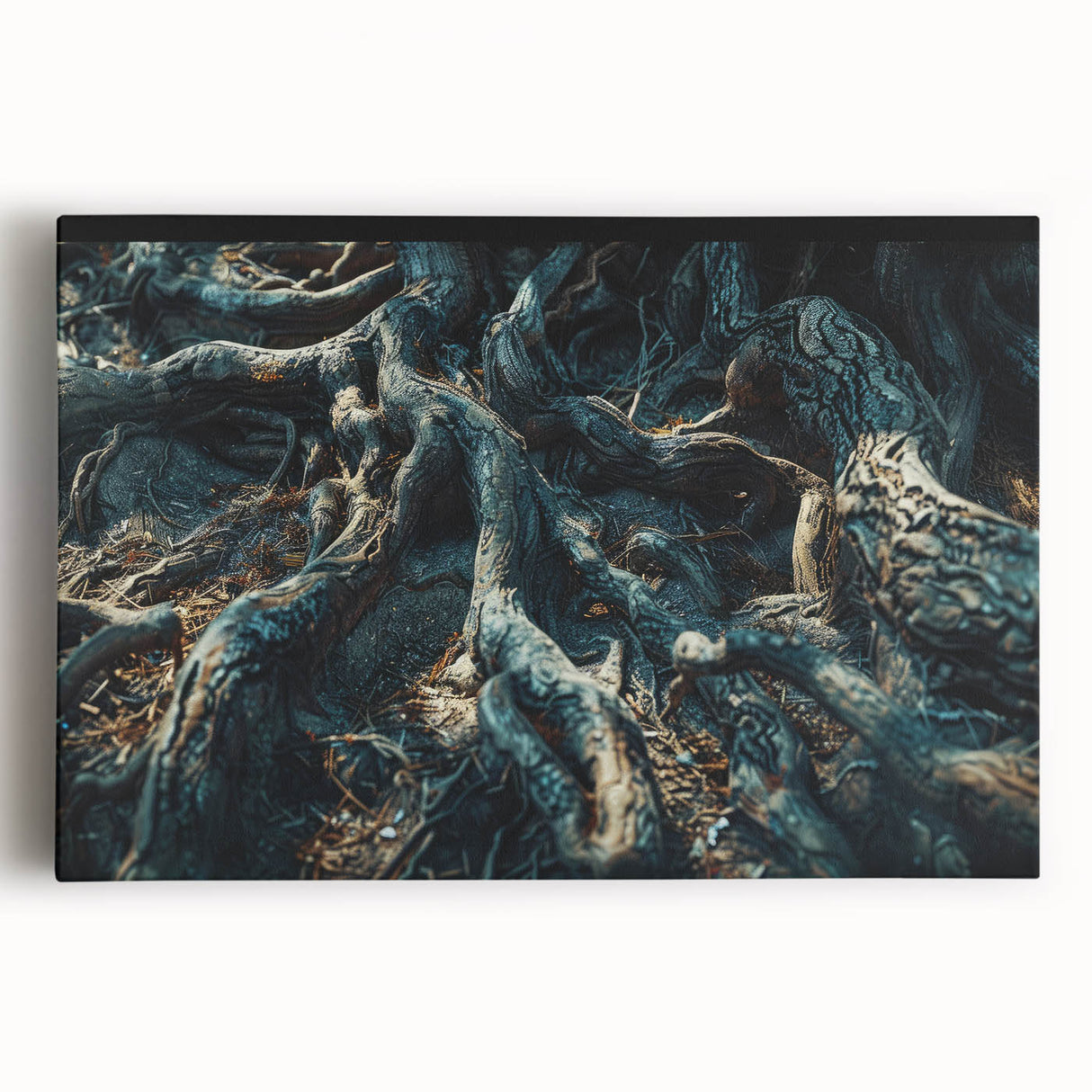 Botanical forest wall art collection showcasing vibrant floral designs on stretched canvas, perfect for adding a touch of nature to home decor.