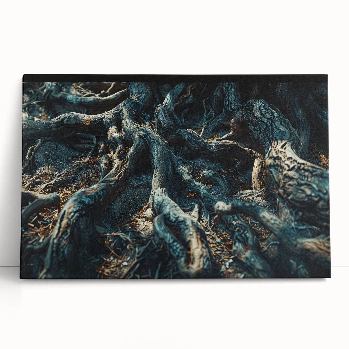 Botanical wall art collection showcasing lush green trees and delicate flowers on stretched canvas, perfect for adding a natural touch to home decor.