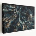 Botanical forest wall art featuring an intricate design of colorful flowers and trees on stretched canvas, enhancing any interior decor with a vibrant touch.