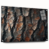 Acrylic glass wall art featuring a vibrant botanical forest design with colorful flowers and trees, elegantly displayed with decorative pins, perfect for nature-inspired decor.