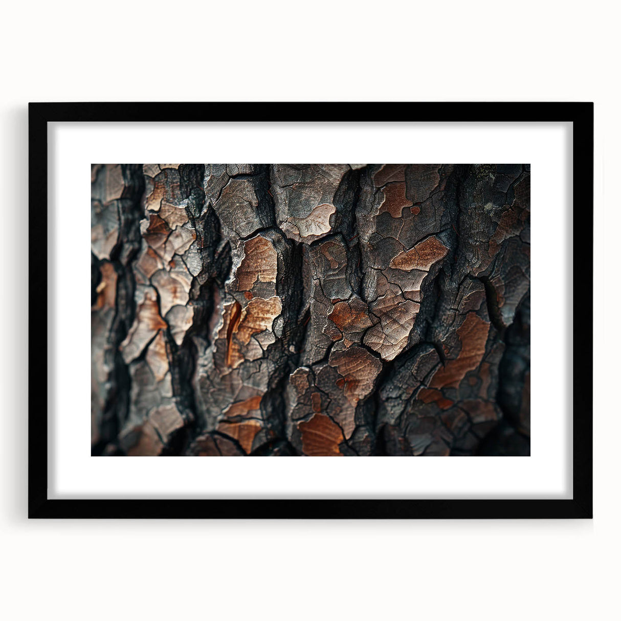 Framed botanical wall art collection showcasing vibrant flower and tree designs, featuring a sleek black frame and mat, ideal for home decor enthusiasts.