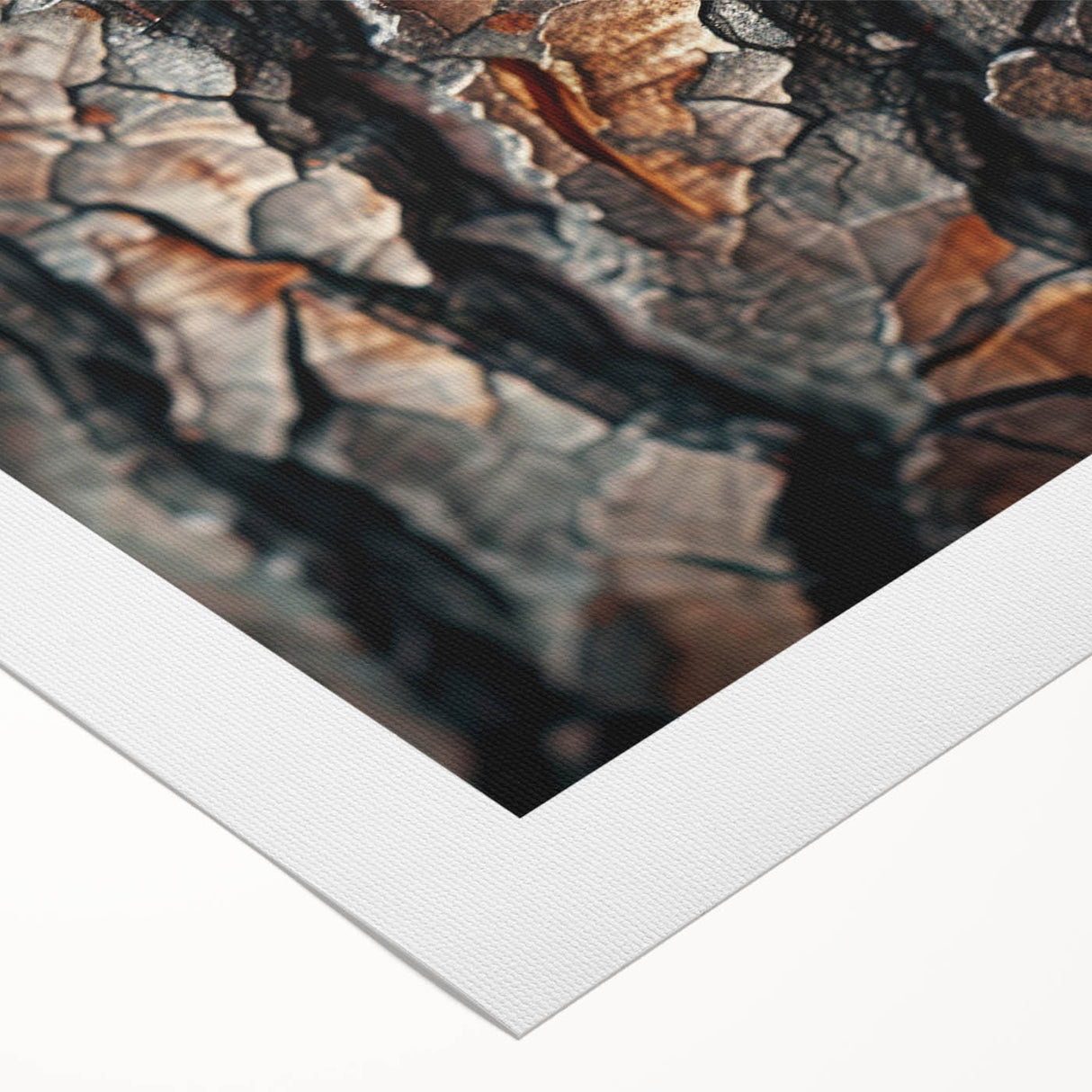 Botanical forest wall art design on rolled canvas showcasing vibrant flowers and trees in rich colors, perfect for home decor and nature-inspired aesthetics.