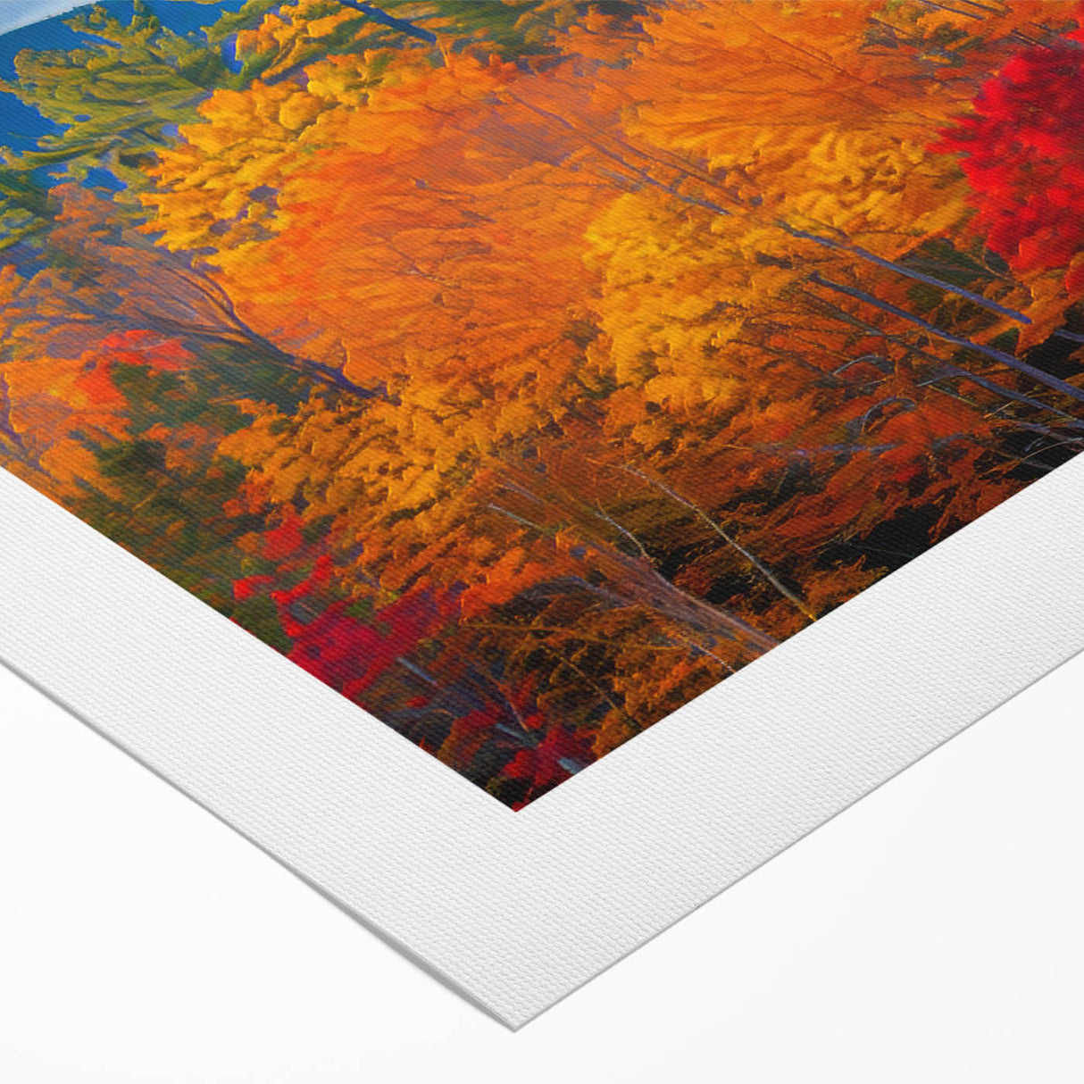 Botanical wall art featuring a vibrant forest scene with colorful flowers and trees, printed on rolled canvas for easy display in home decor.