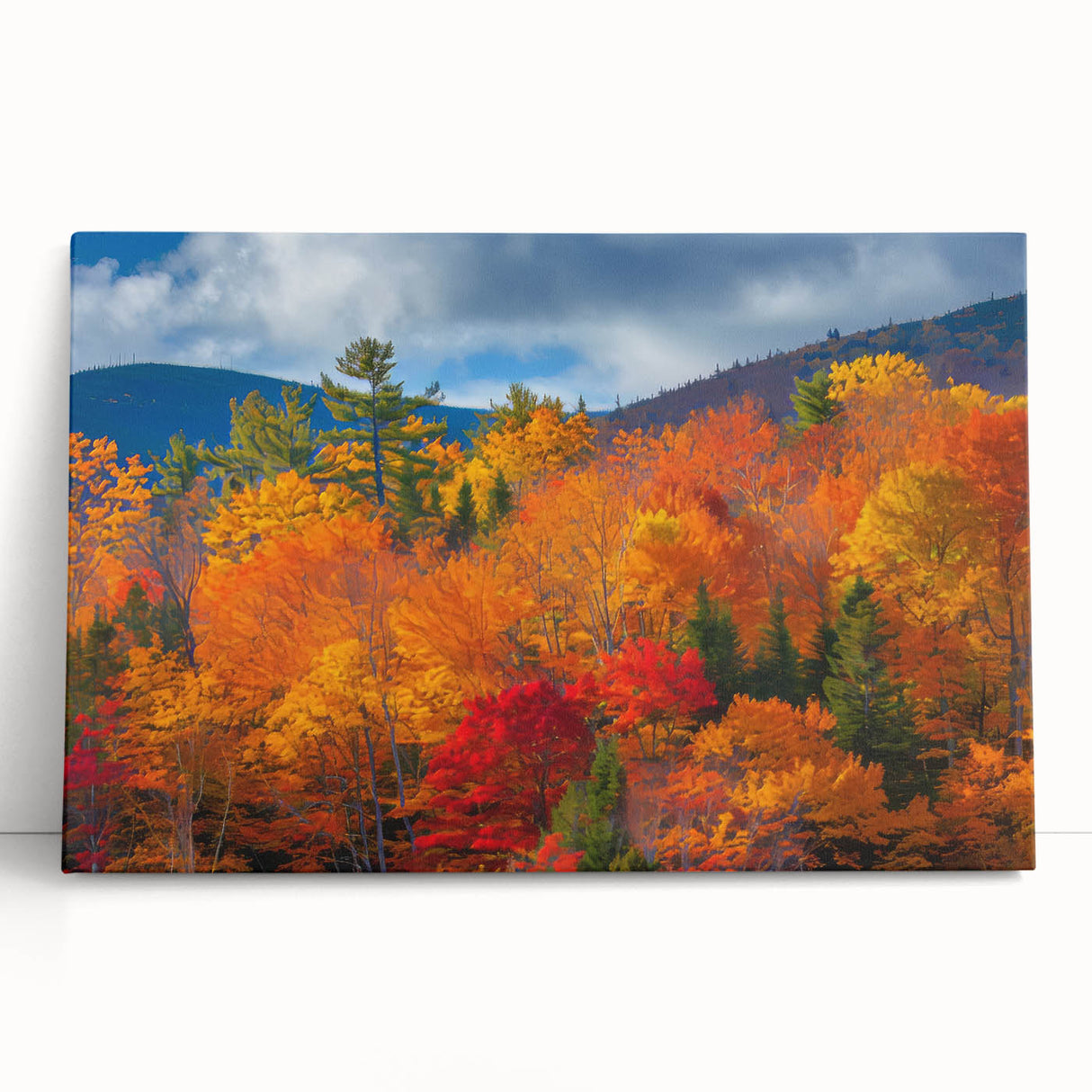 Stretched canvas art depicting a vibrant botanical forest with intricate floral and tree designs, ideal for enhancing home decor with a natural aesthetic.