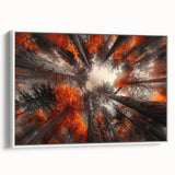 Framed wall art showcasing a botanical forest design with colorful flowers and trees, set against a white background, ideal for home decor and nature enthusiasts.
