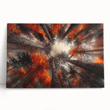 Stretched canvas wall art showcasing a vibrant botanical forest design with colorful flowers and trees, perfect for home decor or nature-themed interiors.
