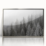 Framed wall art featuring a botanical forest design with vibrant flowers and trees, set in a sleek silver frame, perfect for enhancing home decor aesthetics.