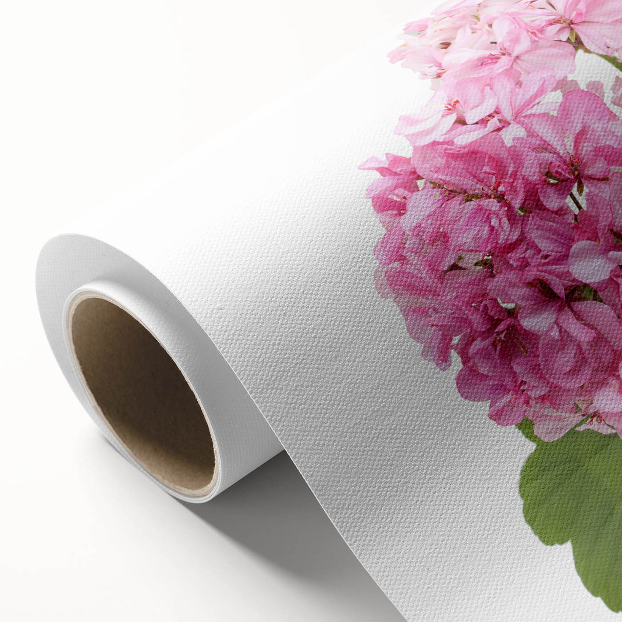 Botanical wall art featuring a vibrant geranium design in rich colors, printed on rolled canvas for easy display. Perfect for enhancing any living space with a touch of nature.