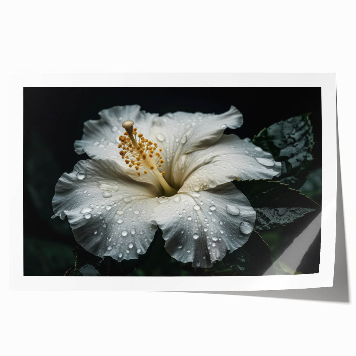 Vibrant botanical wall art showcasing a detailed hibiscus flower design, ideal for home decor. The rolled print features rich colors and intricate patterns, enhancing any room's aesthetic.