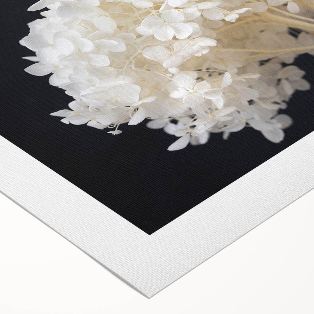 Botanical wall art showcasing a vibrant hydrangea design, printed on rolled canvas with vivid colors, perfect for home decor or floral-themed interiors.