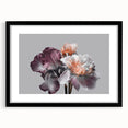 Botanical wall art featuring a beautifully framed iris design with a black mat and frame, perfect for enhancing modern home decor. Ideal for floral enthusiasts.