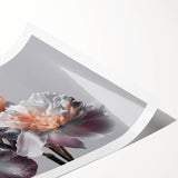 Vibrant botanical wall art print showcasing an intricately designed iris flower in soft pastel colors, rolled for easy display and shipping, perfect for home decor.