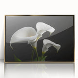 Framed botanical wall art featuring a stunning iris design with gold accents and an acrylic front, perfect for adding elegance to any modern decor.