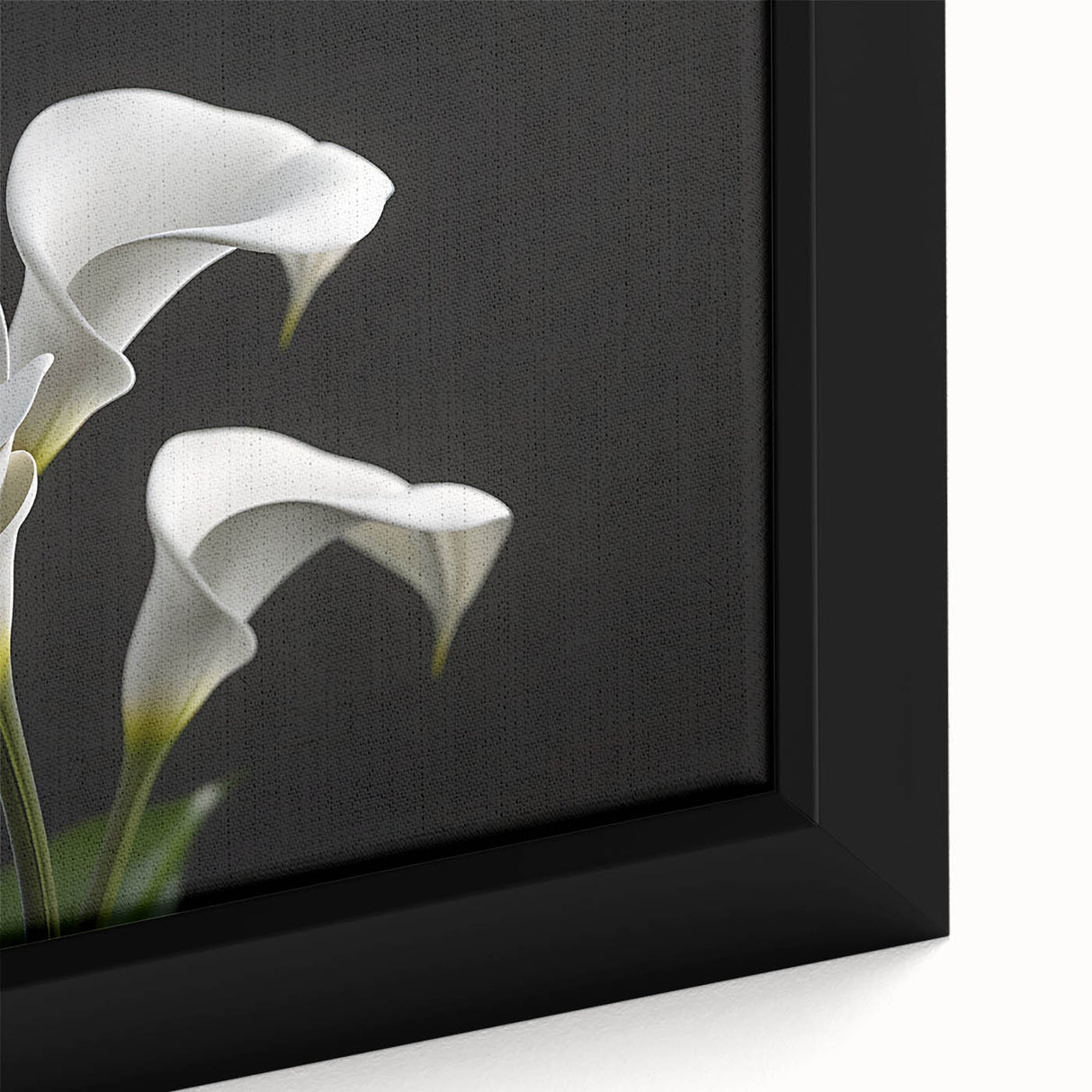 Close-up of a framed botanical wall art piece featuring a vibrant iris design, showcasing intricate floral details and rich colors, perfect for home decor.