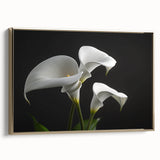 Framed wall art featuring a botanical iris design with gold accents, showcasing vibrant colors and intricate details, ideal for home decor or gallery display.
