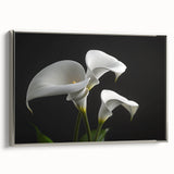 Framed wall art showcasing a detailed botanical iris design, featuring vibrant colors and intricate details, presented with a sleek silver frame for an elegant touch.