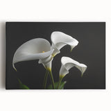 Stretched canvas wall art showcasing a vibrant botanical iris design with rich blue and green hues, perfect for adding a touch of nature-inspired elegance to any space.