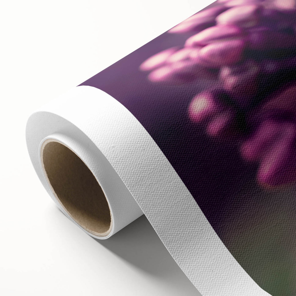 Lavender botanical wall art design printed on rolled canvas, showcasing delicate floral details and vibrant colors, ideal for enhancing home decor aesthetics.