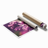 Lavender botanical wall art print featuring delicate purple flowers against a soft background, rolled and ready for framing, perfect for home decor enthusiasts.