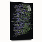Acrylic glass wall art showcasing a botanical lavender design, highlighting delicate floral details and vibrant colors, ideal for home decor enhancement.