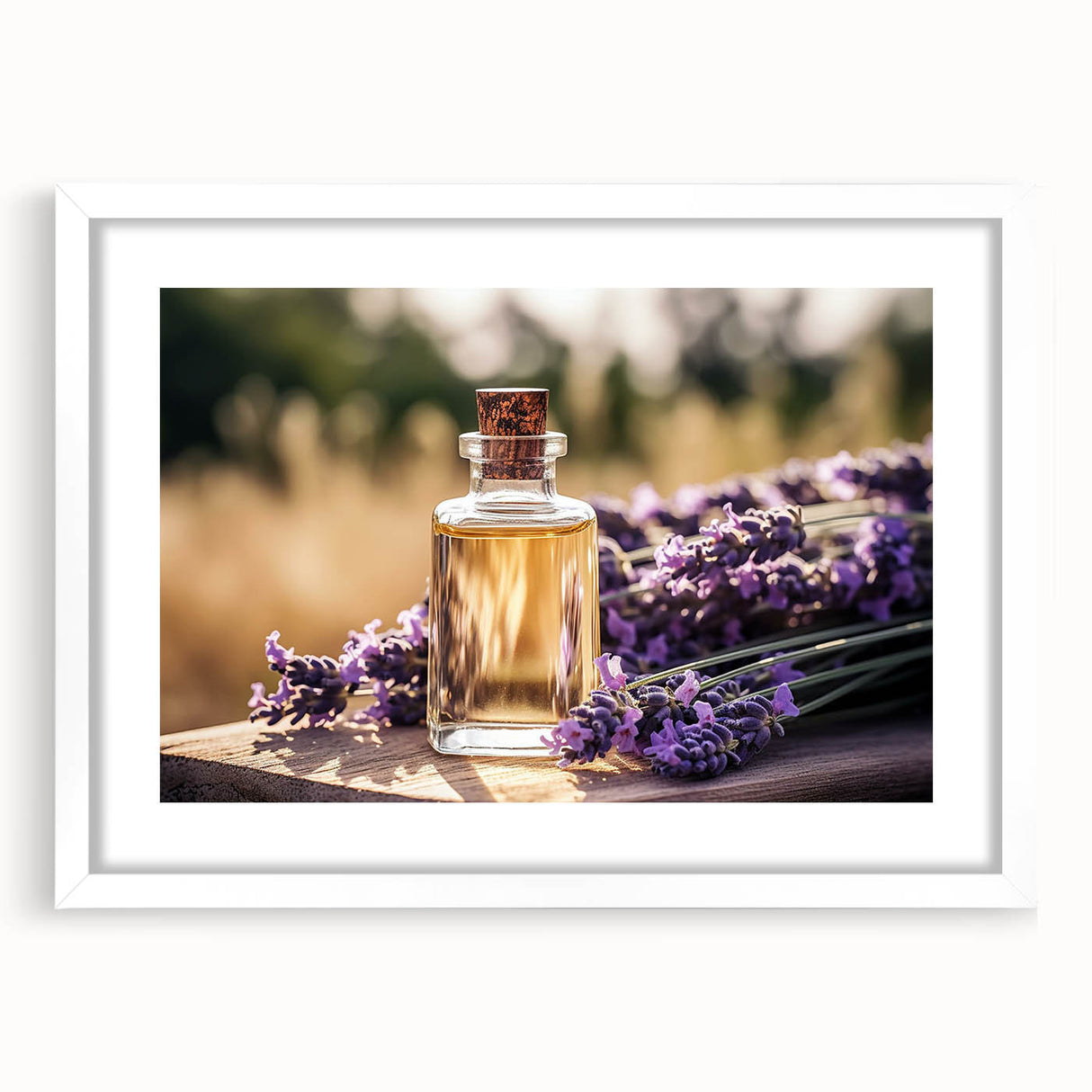 Botanical wall art collection featuring a lavender floral design framed in white with a mat, showcasing intricate details and vibrant colors, perfect for home decor.
