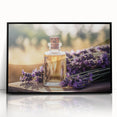 Framed botanical wall art design showcasing elegant lavender flowers with a black frame, perfect for modern home decor. Ideal for adding a touch of nature-inspired elegance.