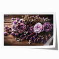 Lavender botanical wall art print showcasing delicate purple flowers and greenery, rolled for easy transport and display, perfect for home decor.