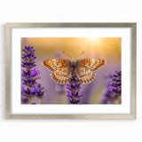 Botanical wall art collection featuring a lavender design in a silver frame with a mat. The piece showcases delicate floral illustrations, perfect for home decor.