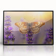 Framed wall art featuring a botanical lavender design with black accents, showcasing delicate lavender flowers in a modern style, perfect for home decor.