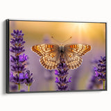Framed botanical wall art featuring a lavender design, elegantly displayed with a black frame, showcasing intricate floral details and a modern aesthetic for home decor.