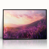 Framed wall art showcasing a botanical lavender design in elegant black acrylic. The artwork features delicate lavender flowers against a soft background, perfect for adding a touch of nature-inspired decor to any space. Ideal for home or office settings, this piece enhances the ambiance with its calming colors and intricate details.