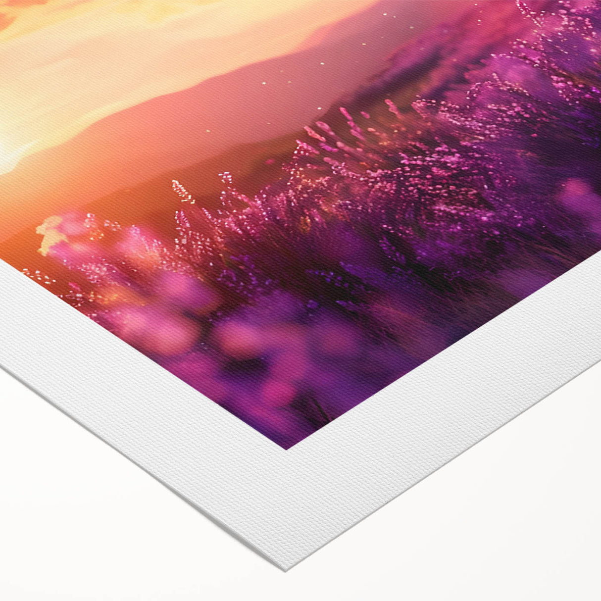Lavender botanical wall art design on rolled canvas, showcasing intricate floral patterns in soft purple and green hues, ideal for home decor and relaxation.