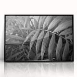 Framed wall art featuring a botanical design of colorful flowers and leaves on a black background, showcasing vibrant colors and intricate details, perfect for home decor.