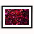 Framed botanical wall art featuring a vibrant collection of flowers and leaves in a modern black frame, perfect for home decor and interior design enhancement.