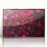 Framed botanical wall art showcasing a vibrant floral and leaf design in gold-acrylic finish, perfect for adding elegance to modern home decor.