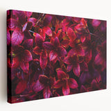 Stretched canvas wall art showcasing a botanical leaves design with vibrant greens and earthy tones, perfect for adding a natural touch to home decor.