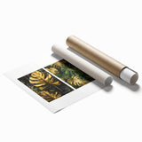 Botanical wall art print showcasing a vibrant arrangement of colorful flowers and leaves on a textured background, rolled for easy framing and display. Perfect for home decor enthusiasts seeking a natural aesthetic.