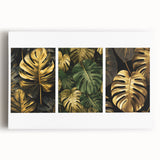 Stretched canvas wall art showcasing a vibrant botanical design with colorful flowers and leaves, perfect for enhancing home decor and bringing nature indoors.
