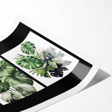 Botanical wall art print showcasing vibrant floral and leaf designs in green and pastel hues, rolled for easy framing and display, perfect for home decor.