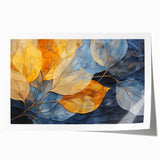 Botanical wall art print showcasing a vibrant collection of leaves and flowers in a modern design, rolled for easy framing and display. Perfect for nature-themed decor.