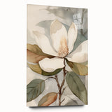 Acrylic glass wall art featuring an intricate botanical design with vibrant flowers and leaves, displayed in a side view. Perfect for modern home decor.