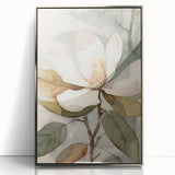 Framed wall art featuring a botanical leaves design in vibrant colors, set against a sleek silver acrylic frame. Ideal for enhancing modern home decor with a touch of nature.