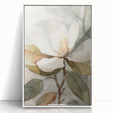 Framed wall art collection showcasing a botanical design featuring vibrant flowers and leaves, with a sleek white frame perfect for modern decor.