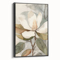 Framed wall art featuring a botanical design of colorful flowers and leaves, set against a black background, showcasing a modern aesthetic for home decor.