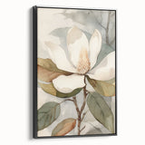 Framed wall art featuring a botanical design of colorful flowers and leaves, set against a black background, showcasing a modern aesthetic for home decor.