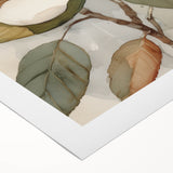 Botanical wall art collection showcasing vibrant green leaves on a rolled canvas, perfect for home decor. Ideal for nature lovers seeking an elegant touch.