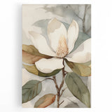Stretched canvas wall art showcasing a vibrant botanical design featuring colorful flowers and leaves, ideal for home decor. Perfect for adding a natural touch to any room.
