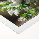 Rolled canvas art print showcasing a vibrant lilac floral design, perfect for home decor. Ideal for adding a touch of nature-inspired elegance to any room.