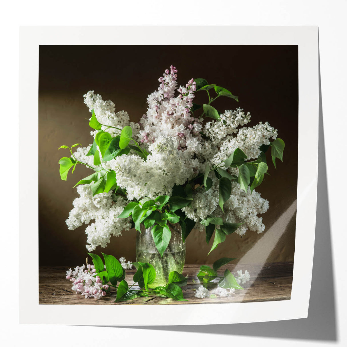 Vibrant botanical wall art print featuring delicate lilacs in soft purple and green hues, elegantly rolled for easy framing and display in any home decor.